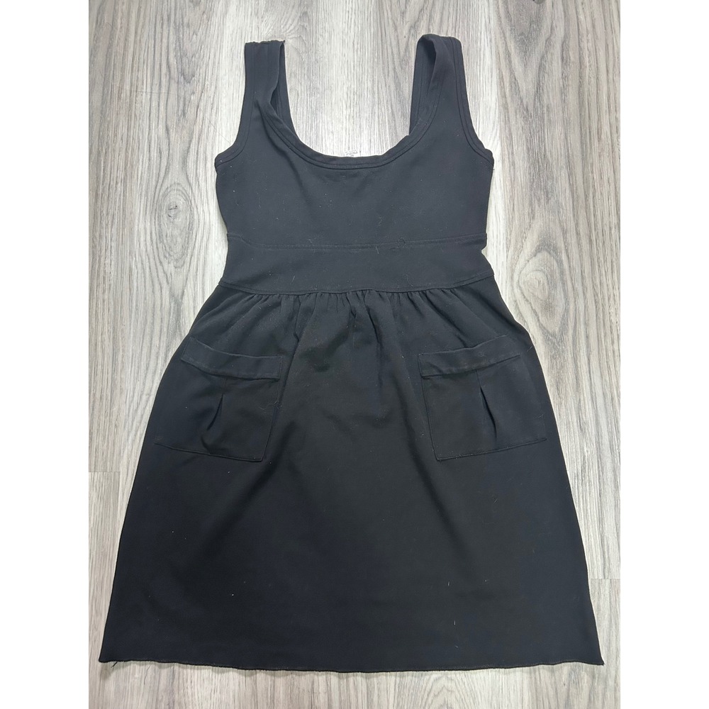 Diane von Furstenberg Black Empire Waist Pocket Mini Dress Size 12 Scoop Neck